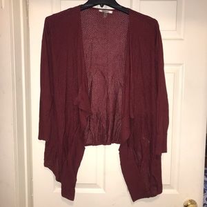 Burnt red open front cardigan. Perfect fall color